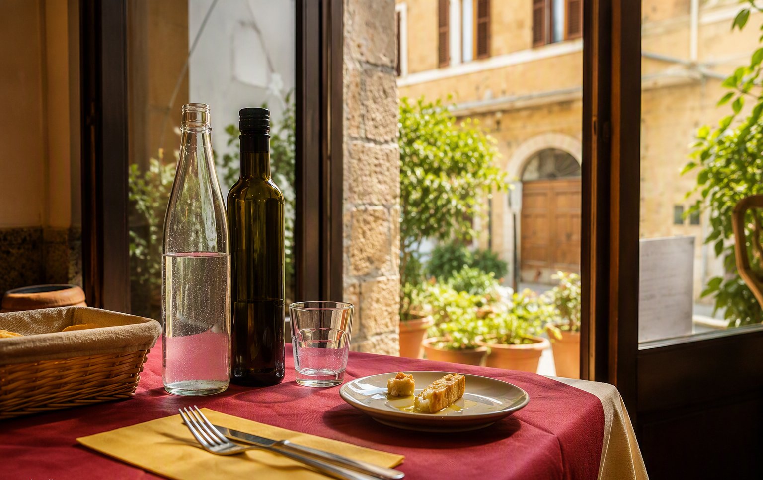 Il tavolo alla finestra sul borgo