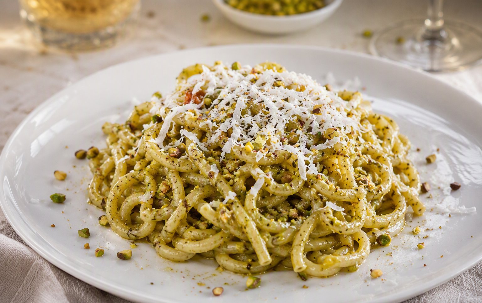 Umbrichelli al pesto di pistacchio